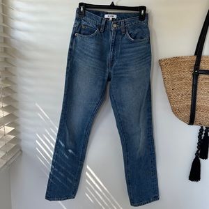 RE/DONE High Rise Straight Leg Stove Pipe Jeans - Indigo Stone - Size 23